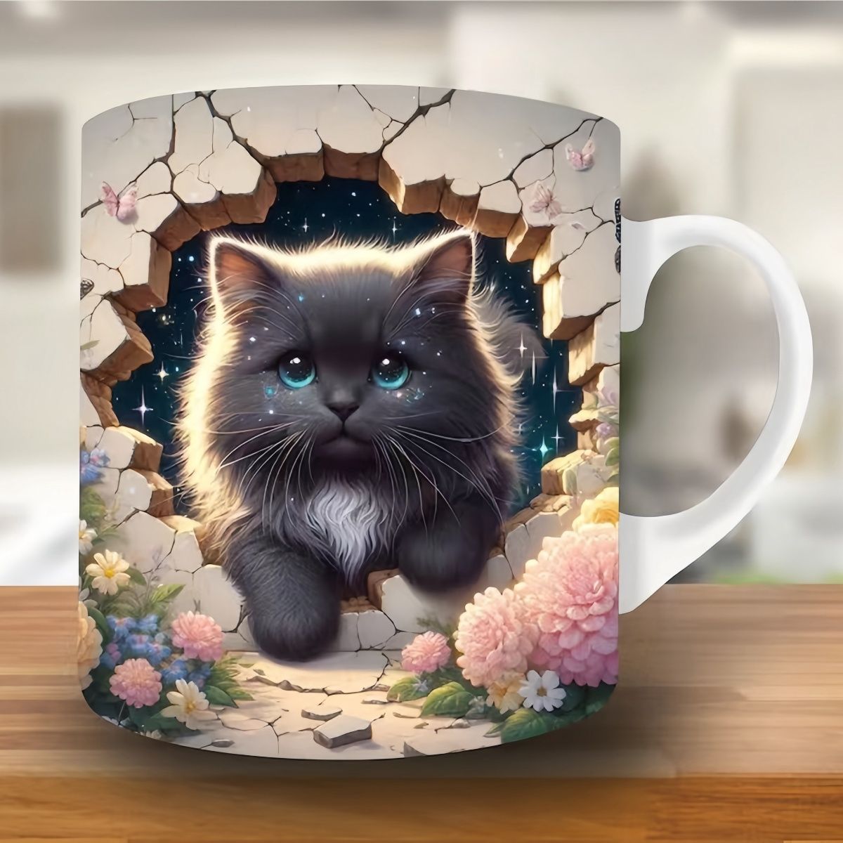 🎁Kreativní hrnek na kávu s kočkou, vynikající dárek-4097283