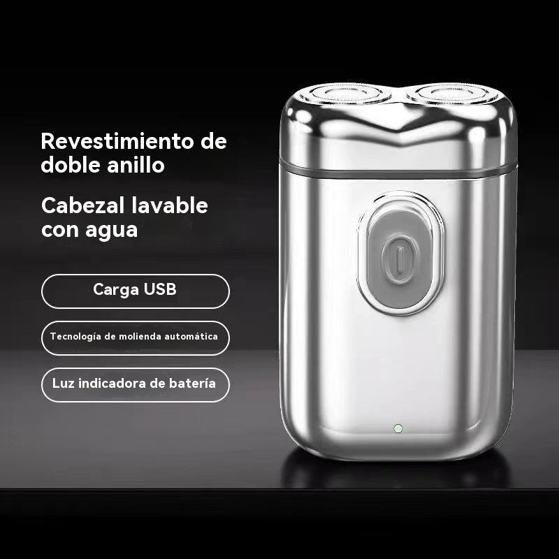 🧡【Oferta por tiempo limitado】Mini afeitadora eléctrica portátil con cuchillas dobles magnéticas e impermeables