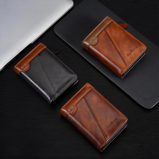 💰Cartera de negocios multifuncional antirrobo retro RIFD para hombre