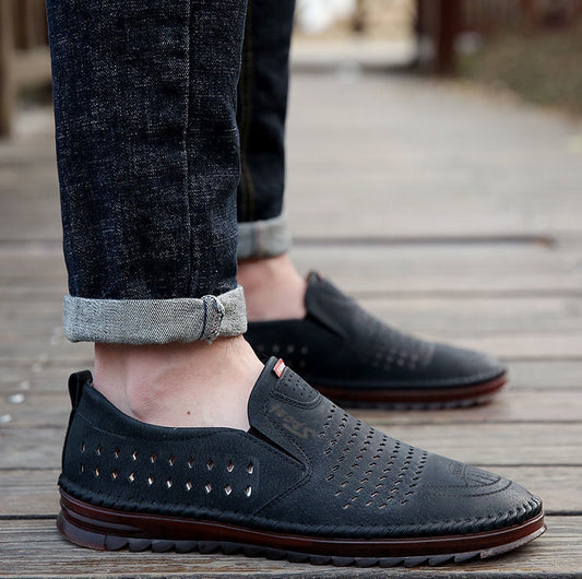 🔥【39-44】👞Sandalias de hombre hechas a mano de cuero genuino con patas talladas💥