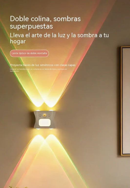 Lámpara de pared ambiental magnética RGB con sensor de movimiento y funciones de control remoto.