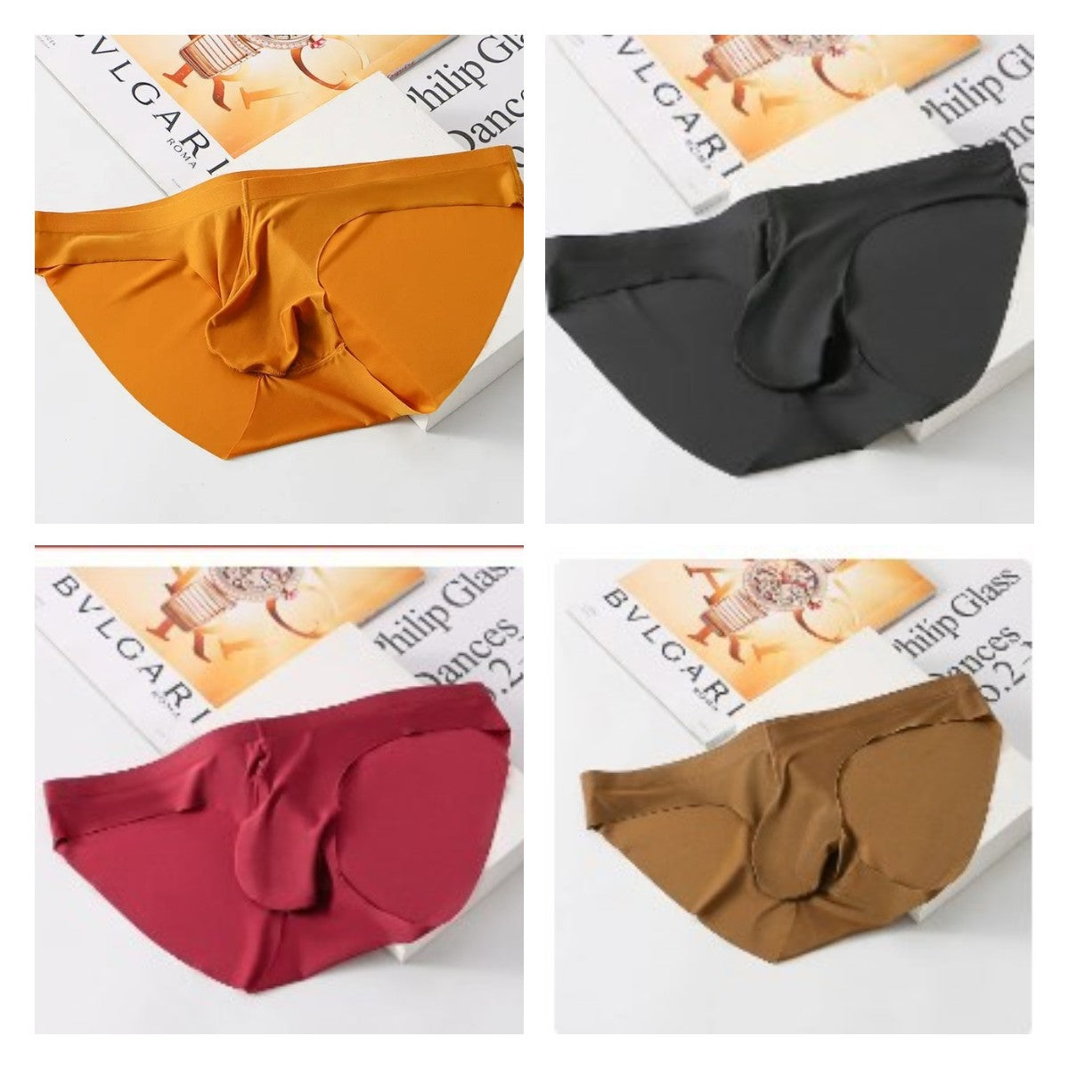 Bezešvé spodní prádlo ledové hedvábí Pánské kalhotky Convex Gun Separátor vajíček Rychleschnoucí kalhoty-3733740