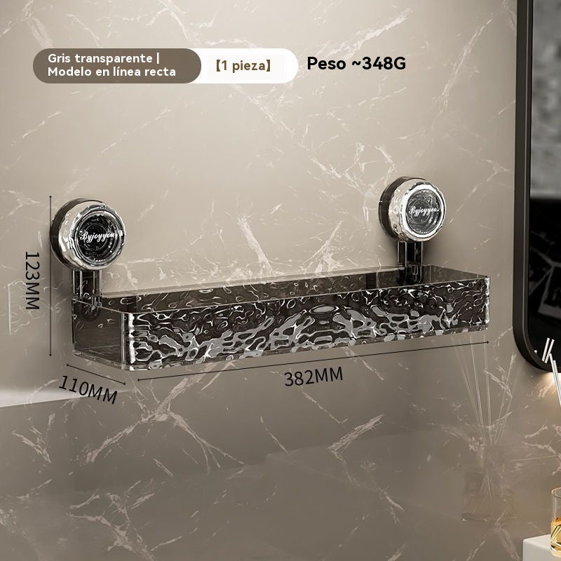 🍽️🧺🔥Compra uno y llévate otro gratis🔥 Estante de almacenamiento con ventosa sin perforaciones, elegante estante de drenaje ondulado, adecuado para cocina y baño