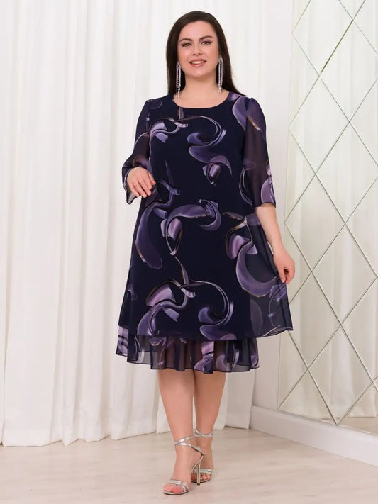 💕【S-5XL】👗Rochie noua eleganta imprimata-3974447