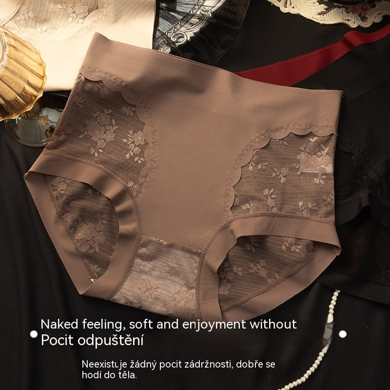 5-dílná sada dámských vysoce elastických bezešvých krajkových kalhotek s funkcí kontroly bříška, zvedání hýždí a zvedání boků.