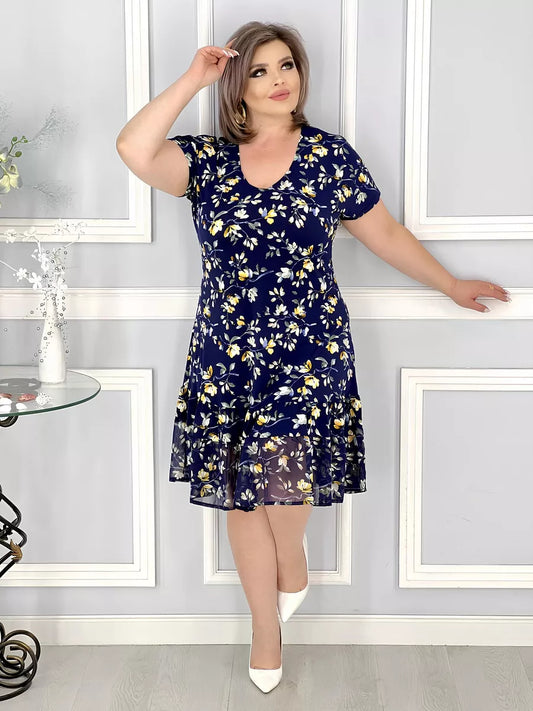 【S-5XL】👗Nowa modna i elegancka sukienka w kwiatowy print_3590825