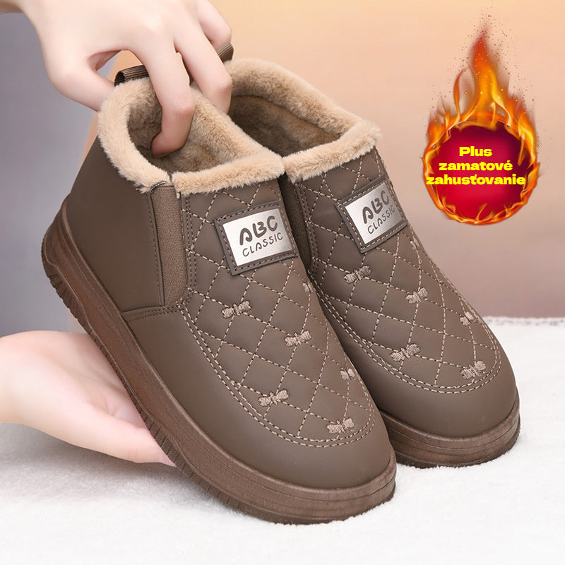 🔥【Oferta specjalna ograniczona czasowo】Wodoodporne, ciepłe, wyściełane polarem buty śnieżne dla mam-4160703