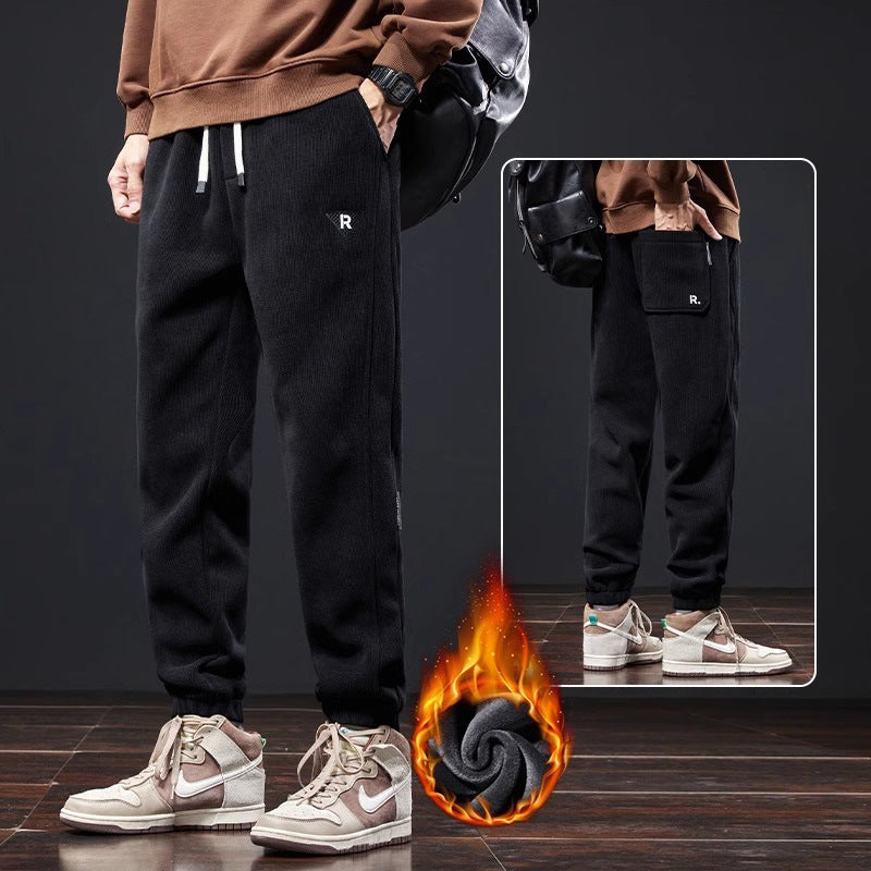 🔥🔥【M-5XL】🖤Új téli nadrág férfiaknak, plusz bársony és vastag kordbársony, meleg és lezser férfi nadrág