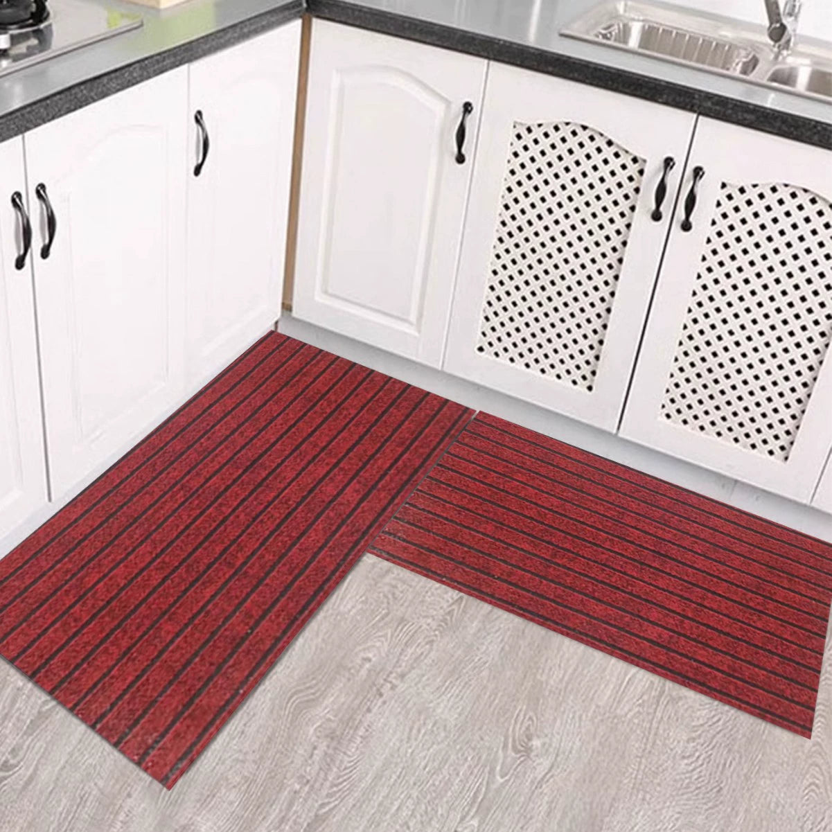 💥(40*60cm+40*120cm) Kuchyňská podložka s protiskluzovými pruhy, které absorbují vodu a olej