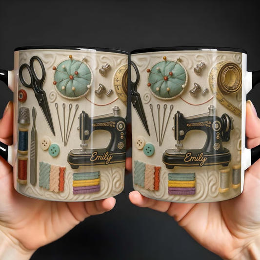 🧵☕Hrnek s motivem šití – perfektní dárek pro kreativní duše, které rády šijí