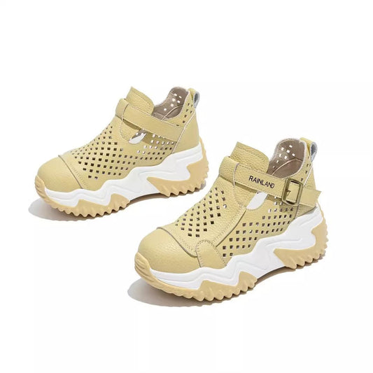 【Tallas 35-40】Nuevas sandalias casuales transpirables de suela gruesa con diseño calado