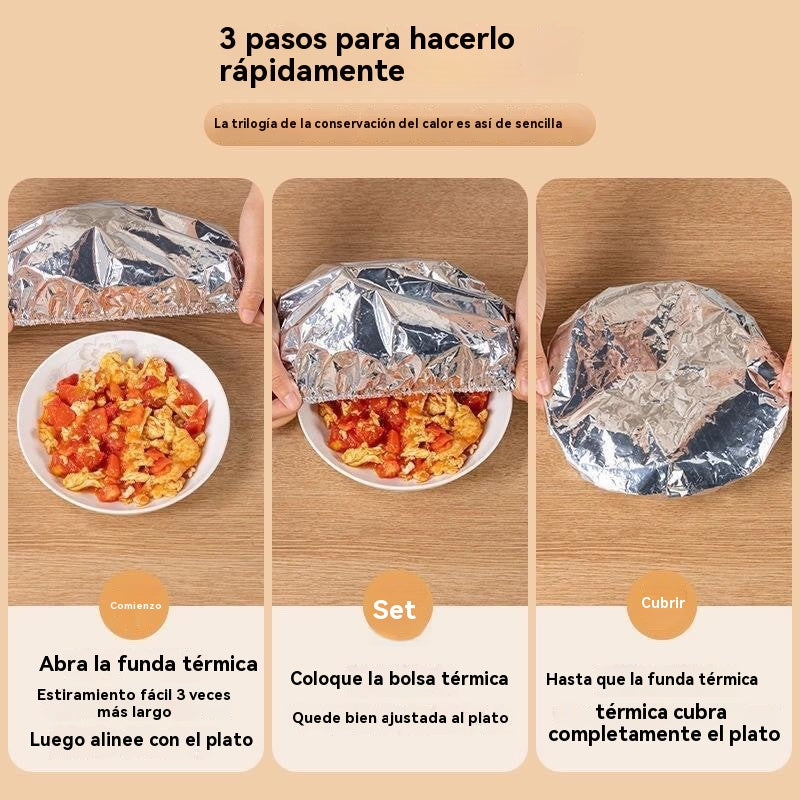 🔥🔥【50/100 piezas】🍎🔥 Cubierta térmica de papel de aluminio apto para alimentos