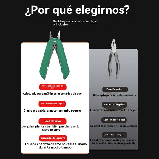 🔥🛠️Mini pelacables multifuncional, múltiples funciones en una sola pieza: ✅ pelado de cables ✅ corte de cables ✅ división de cables ✅ sujeción de cables