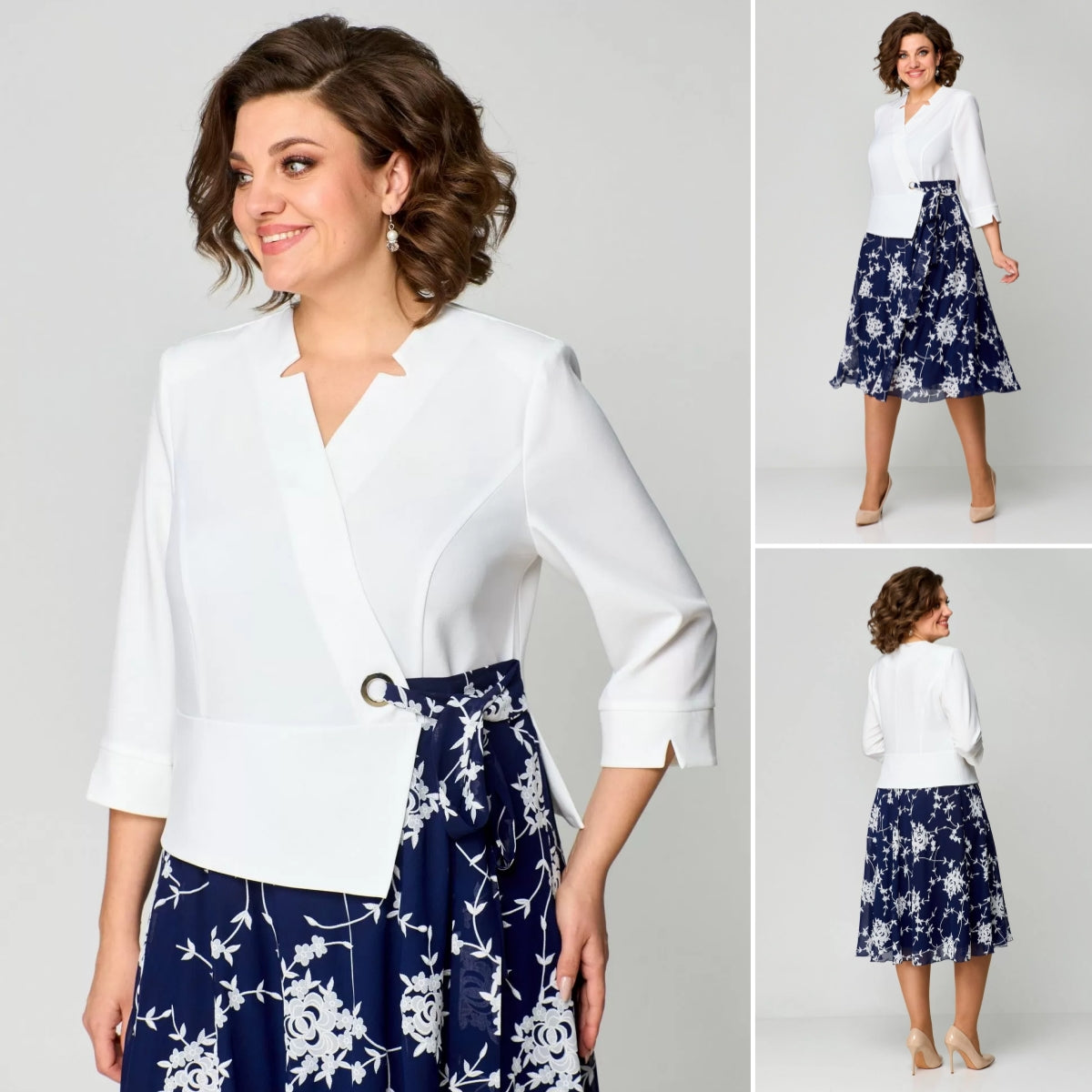 【S-5XL】 Nové modré a bílé svěží šaty 2025