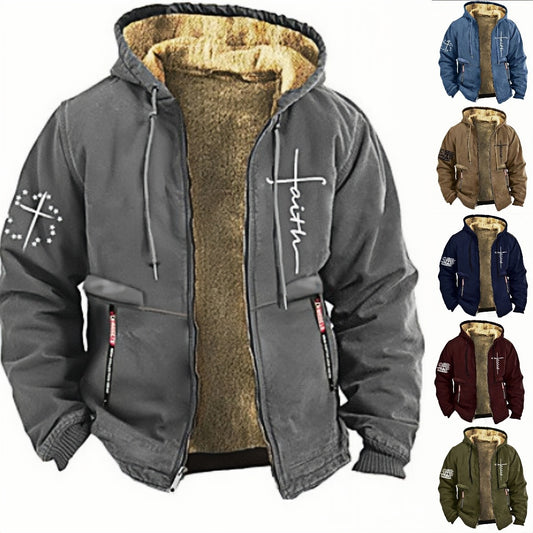 ✨【S-3XL】Módní pro muže, podzim a zima, zesílená bunda z lehkého sametu 3769664