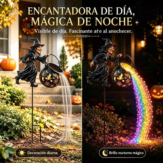 🧙♀️🎃 Zahradní lampa Čarodějnický kotel s LED světlem – Úžasná venkovní dekorace 🔮✨