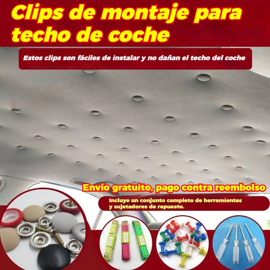 🔥【30 piezas】Hebillas de desmontaje de lona para techo de coche (incluye kit de herramientas de instalación)