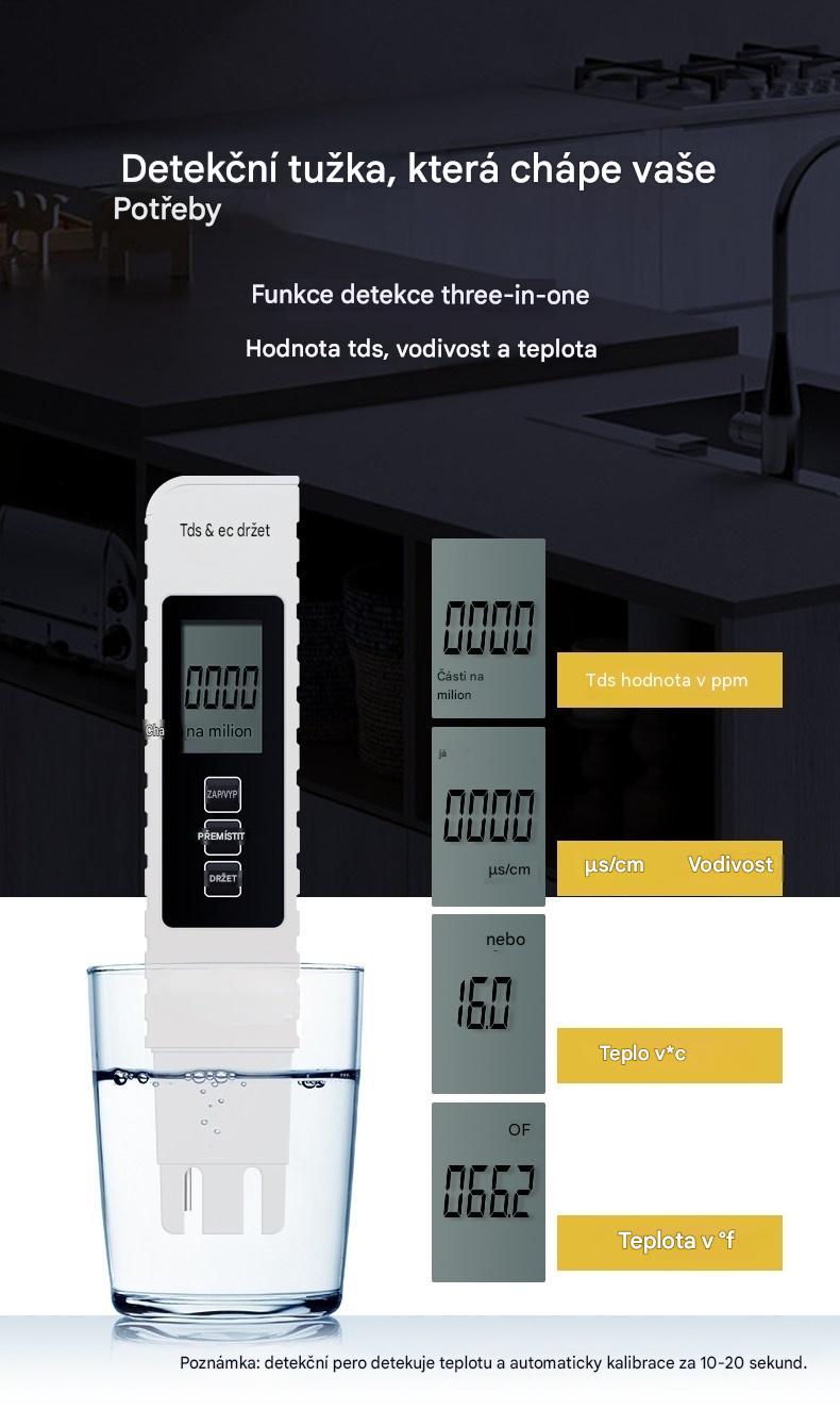 💧Kupte 1, druhý dostanete zdarma🔍 Digitální vodoměr TDS 3 v 1 – Zkontrolujte kvalitu vody během několika sekund ✨
