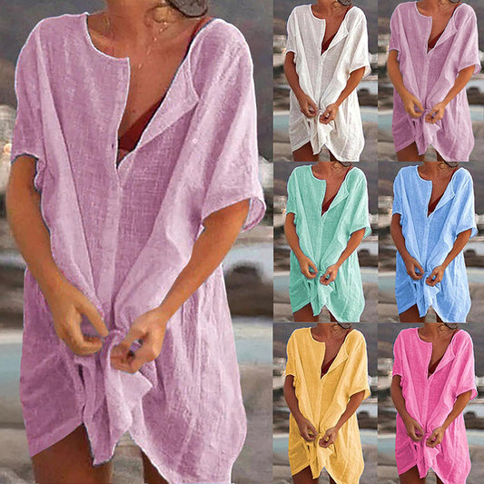 ❤️🧡💛💚💙💜【S-8XL】Nové dámské ležérní dlouhé barevné košile ✅Čistá barva a jednoduché ✅Pohodlné a prodyšné-3926008