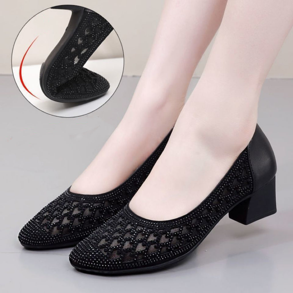 😍😍【35-41】 Žhavé prodyšné sandály s diamantovou síťovinou pro ženy