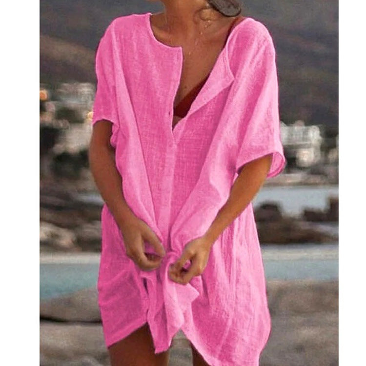 ❤️🧡💛💚💙💜【S-8XL】Nové dámské ležérní dlouhé barevné košile ✅Čistá barva a jednoduché ✅Pohodlné a prodyšné-3926008