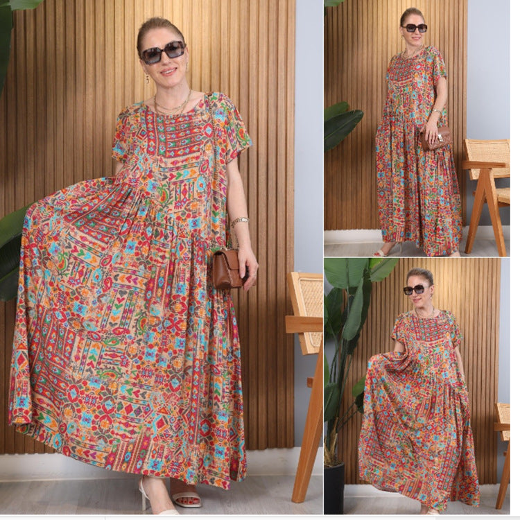 【S-5XL】👗Nové letní elegantní květinové tylové šaty-3708867