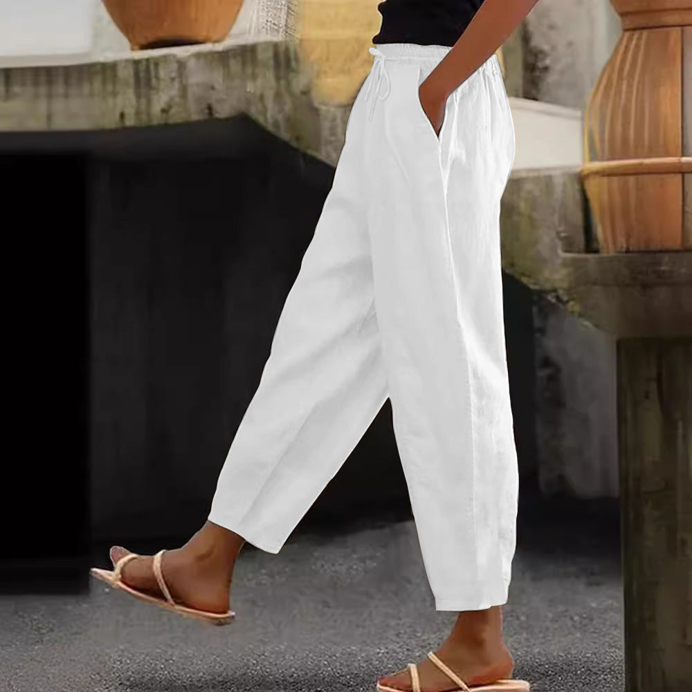 😍💕48% de descuento💕【40-120 kg】Pantalones casuales para mujer de algodón y lino ✅️Pago contra entrega ✅️2 artículos con un 70% de descuento