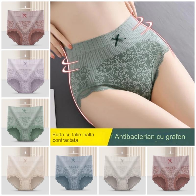 🔥【Kupte 4, dostanete 4 zdarma】 🔥Dámské antibakteriální hygroskopické spodní prádlo s vysokým pasem-3726809