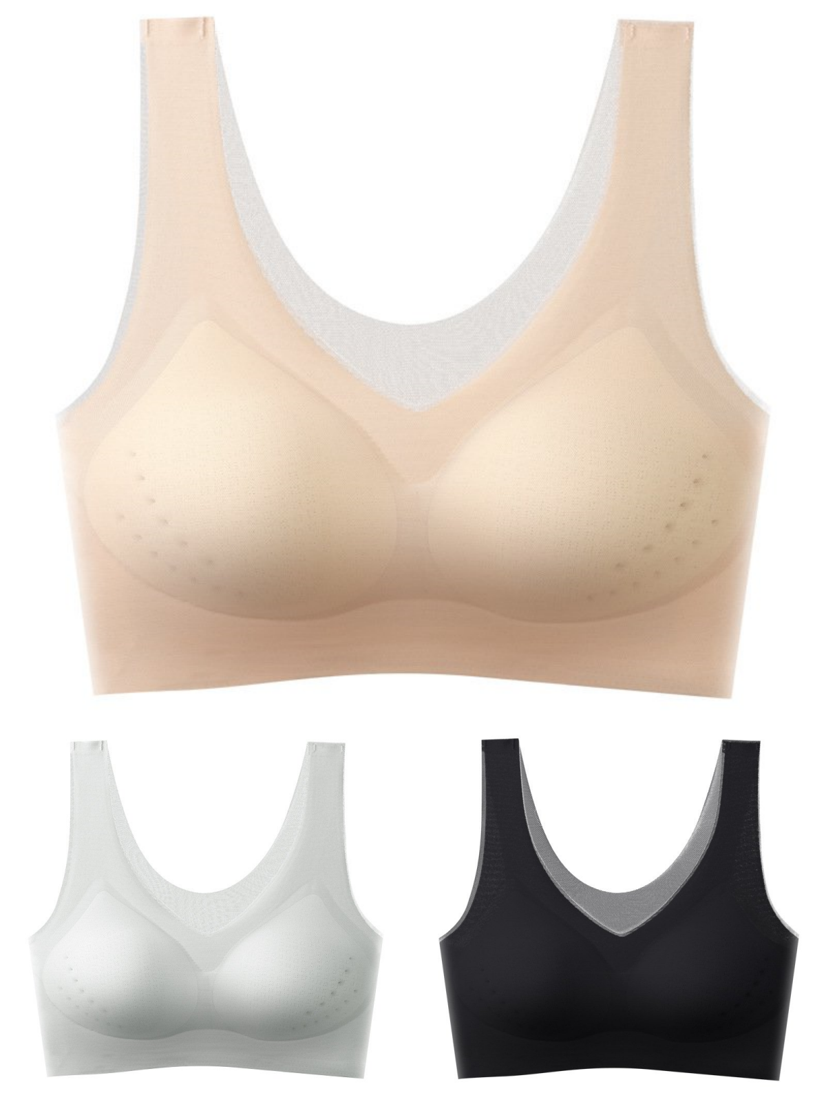 【Oferta por tiempo limitado】🌸【40-120 kg】2026, sujetador push-up de seda helada sin costuras