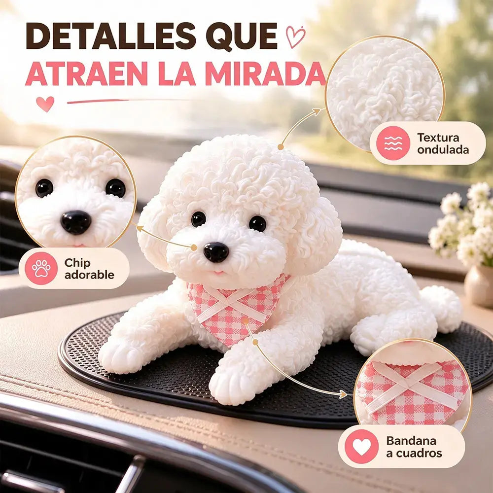 🐶💕 ¡El pasajero más tierno de todos! Este accesorio para el coche, un perrito suave y blandito, hace que cada trayecto sea un poquito más dulce. 🚗💗