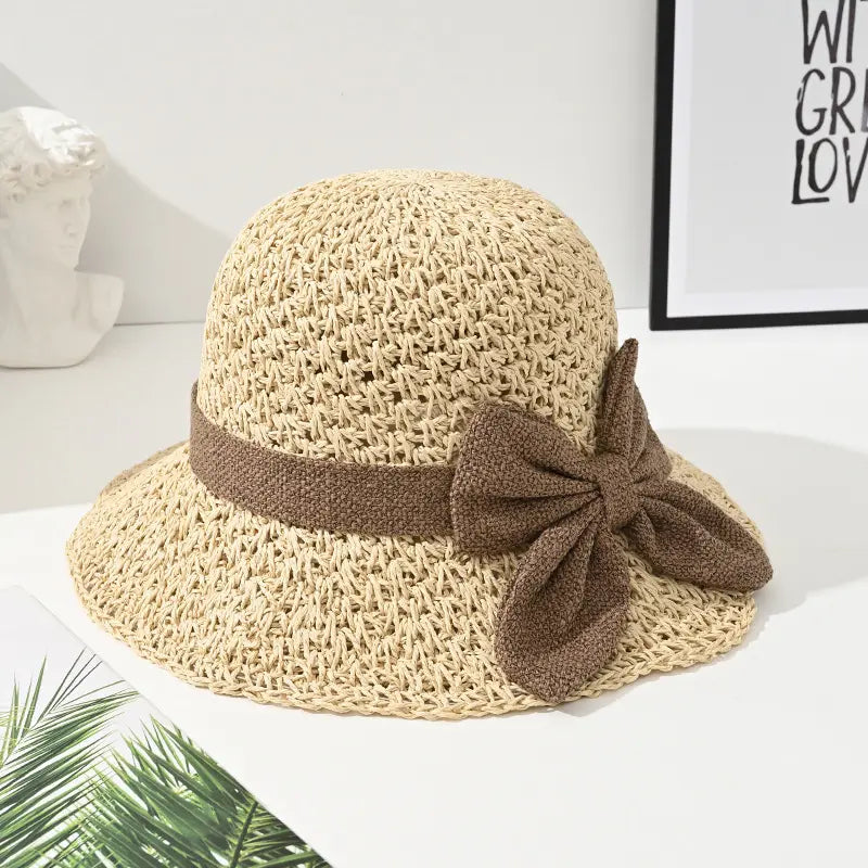 ☀️🎀Elegante sombrero francés con lazo: protección solar y sombra.