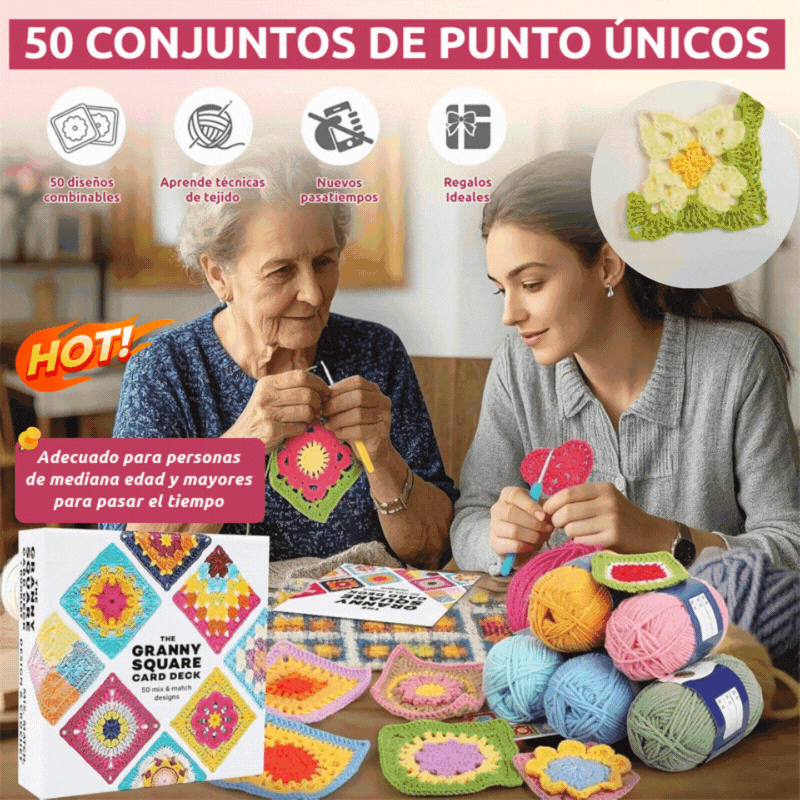 🔥🧩🧷【50 diseños únicos】Juego de tarjetas de crochet