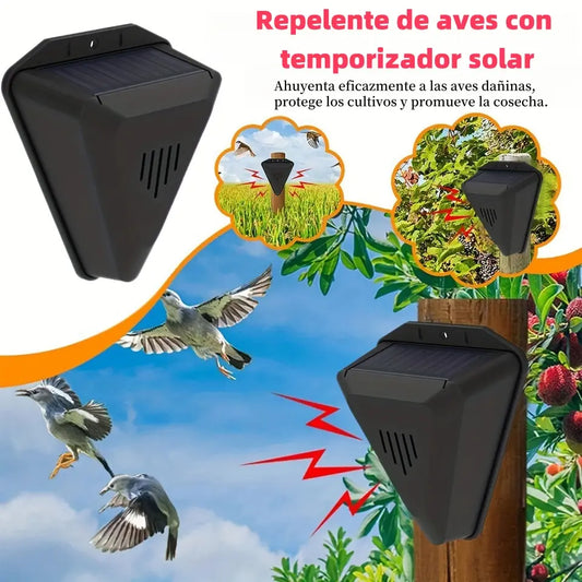 🔥📣Dispositivo de alarma solar con sonido y luz para pájaros, ideal para huertos, estanques de peces, arrozales