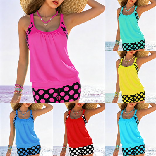 🏖️【S-4XL】Conjunto de traje de baño de lunares de talla grande para mujer, nuevo modelo 2026