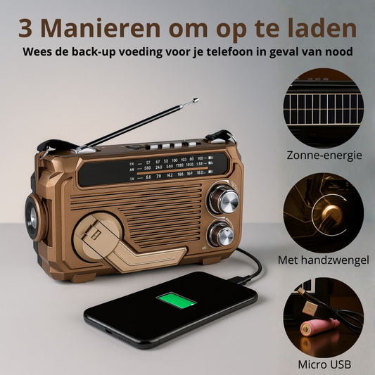 🏕️【Autenticidad garantizada】Linterna portátil con radio AM multifunción