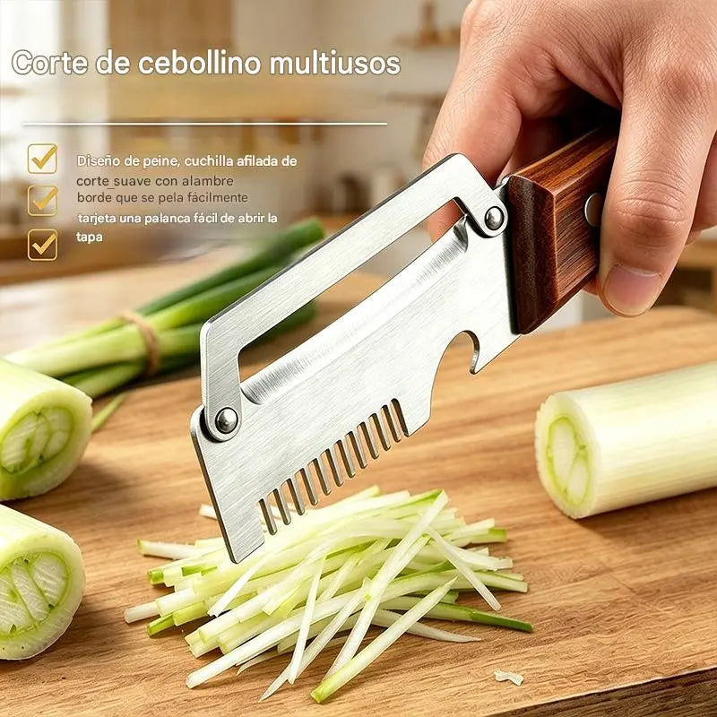 🔥Compre 1 y obtenga 1 gratis(2 piezas)🧅🔪 Pelador de cocina multifuncional 3 en 1: ¡Pela, pica verduras, corta carne y abre botellas! 🔥