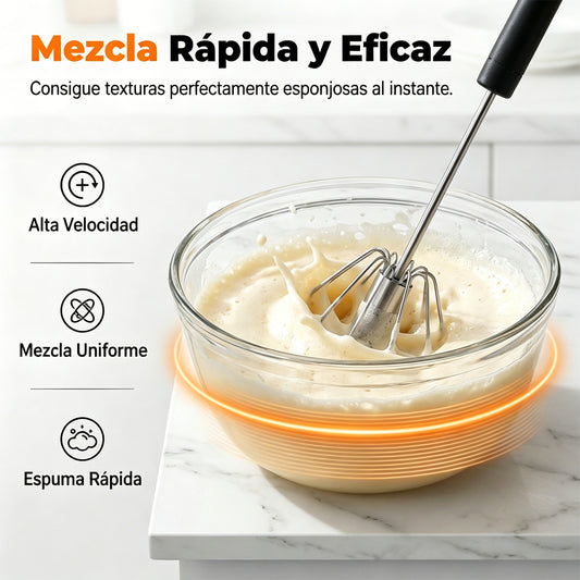 26€【 Conjunto de 2 piezas】Batidor de huevos semiautomático de acero inoxidable