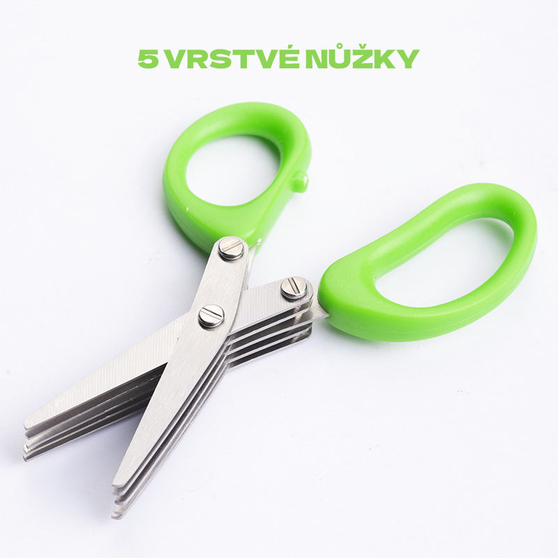 ✂️🥬🔥Kupte 1 a získejte 1 zdarma🔥Vícevrstvé multifunkční kuchyňské nůžky z nerezové oceli, kreativní nůžky na dětskou výživu se třemi až pěti vrstvami