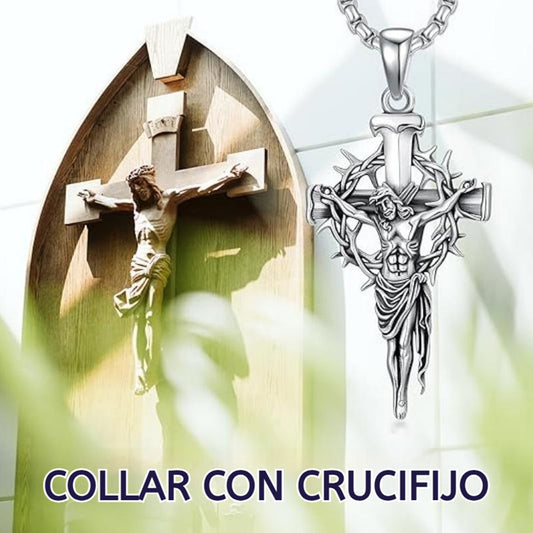 🔥【¡50% de descuento!】Collar con colgante de cruz y halo de espinas