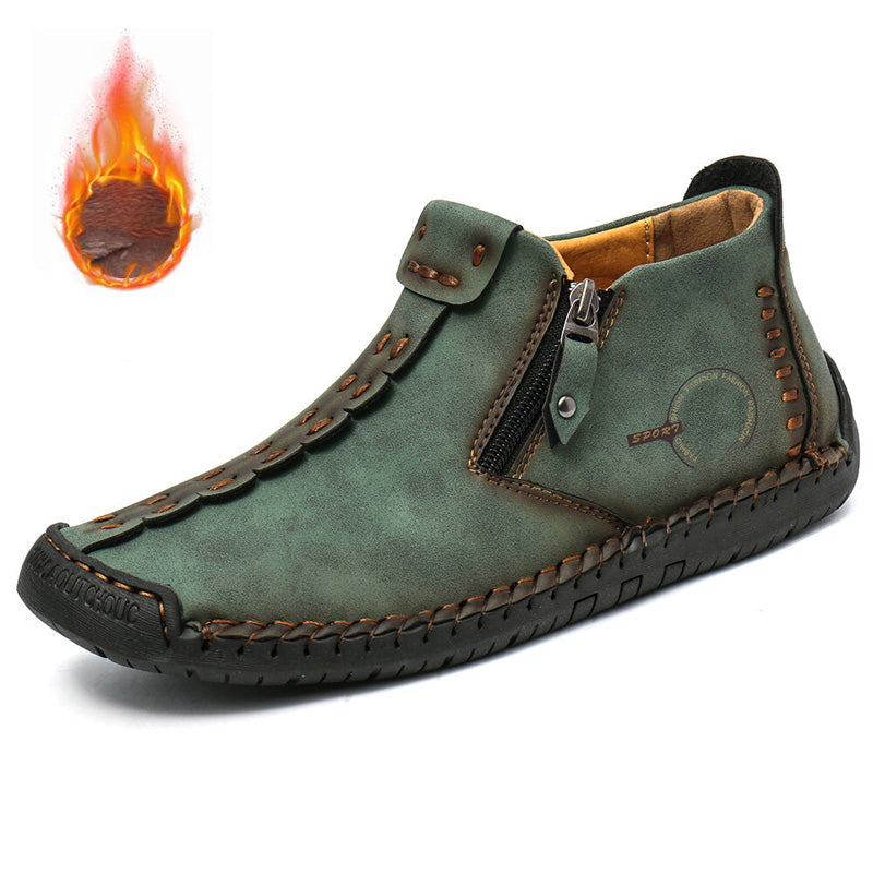 🥾【38-48】Nuevas botas tipo Martin para hombre de alta calidad, hechas a mano en cuero auténtico, con forro interior de plumón de ganso.