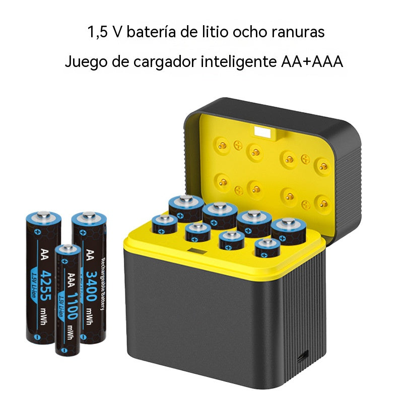 🏆Flash Sale⚡¡Más de 50.000 unidades vendidas! Casi agotadas.💥🎁🔋Estuche de carga - Batería de litio recargable AA/AAA