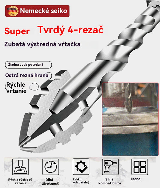 🥇【3+4+5+6+8+10+12 mm】Vrták siedmej generácie s extra tvrdou vrúbkovanou reznou hranou a excentrickým vrtákom z volfrámovej ocele