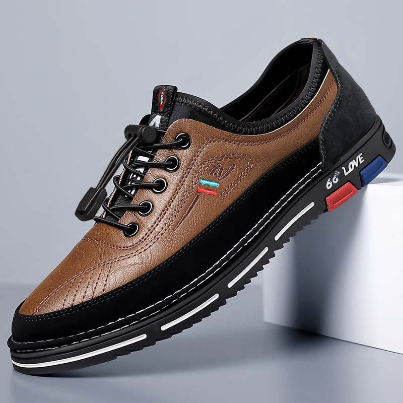 💯🔥【39-48】Los zapatos de negocios casuales para hombre están hechos de cuero impermeable y resistente a las manchas con una suela suave para un uso cómodo.