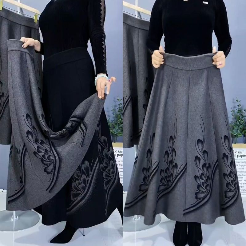 👗🎀【S-3XL】Všestranná pletená midi sukňa na jar a jeseň, elastická a zoštíhľujúca sukňa áčkového strihu