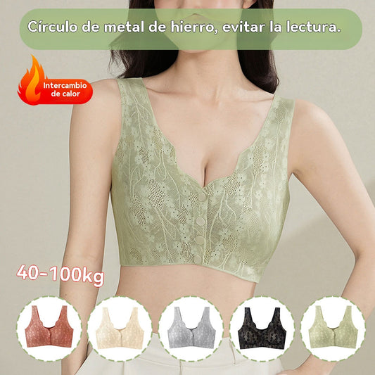 【Compre 1 y obtenga 1 gratis】😍【M-4XL】Sujetador sin aros para mujer con botones frontales ❤️【40-100 kg】