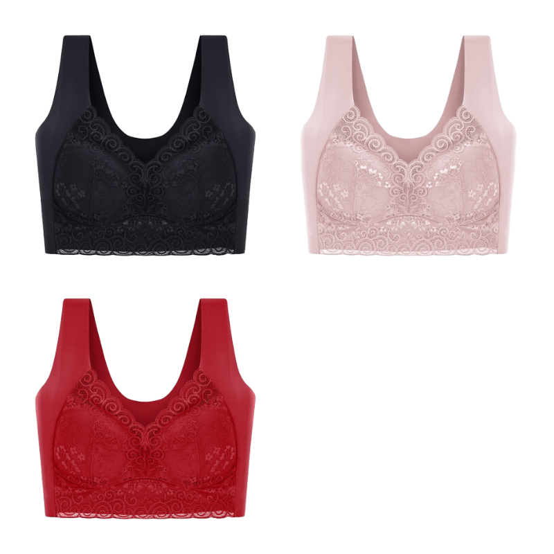 【3 kusů】💗 Ultra pohodlná podprsenka velké velikosti pro ženy - tvaruje velká prsa, boční opora, nesvírá, korekce prověšení, bezešvá, tenký střih💥【40-110 kg】