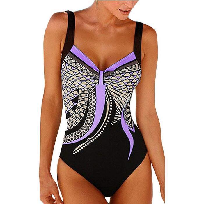🩱Último día - 50% de descuento【S-3XL(45-85KG)】Nuevo traje de baño de una pieza con estampado retro 2026