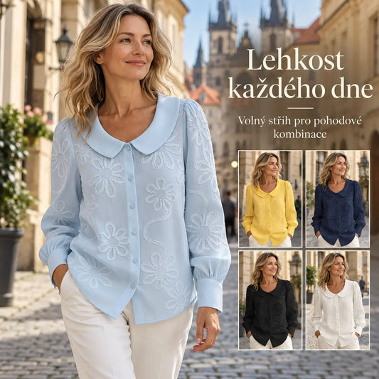 👚Retro francouzská vyšívaná košile – kolekce 2026