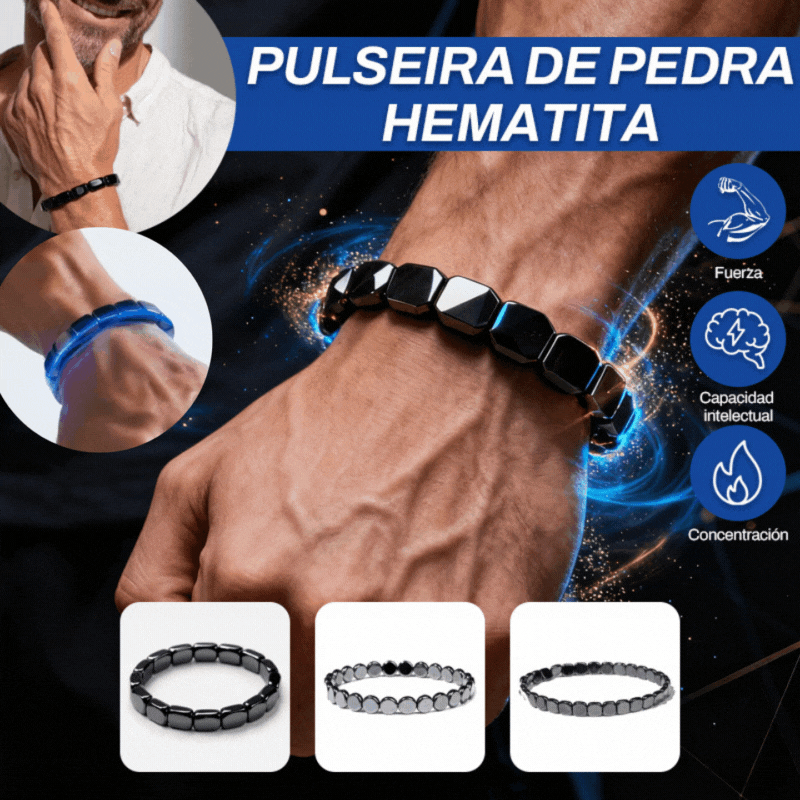 【Compra 1 y llévate 1 gratis】🔥Pulsera de energía de hematita y ónix negro|Recupera tu fuerza y confianza masculina