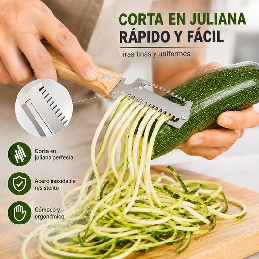 🔥Compre 1 y obtenga 1 gratis(2 piezas)🧅🔪 Pelador de cocina multifuncional 3 en 1: ¡Pela, pica verduras, corta carne y abre botellas! 🔥